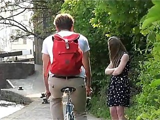 Cute british teen Laura is hot, horny and in public