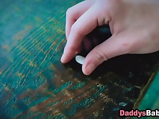 Step daughter slips viagra to stepdad's breakfast to fuck his hard cock afterwards