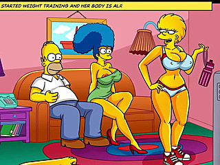 Working out to look hot at the gym, with big butt! Simpsons hentai