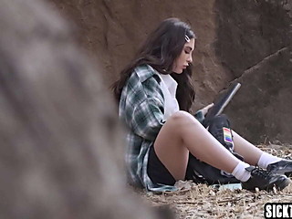 Sexy teen Jane Wilde kissed horny big tits babe and enjoyed pussy licking