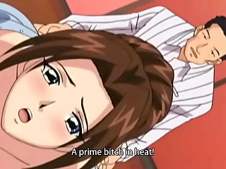 Hentai MILF with natural tits tries elevator sex