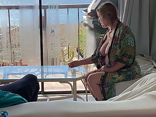 Stepson fucks lonely stepmom while stepdad is away