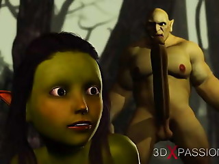 Extreme Monster plays with A Hot Female Goblin outdoor