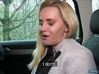 Public Agent Black Canary is shagged in a motor with her big mature tits out