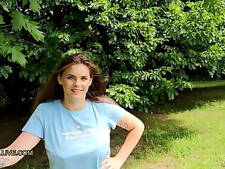 Stepdad AND Stepson PICK UP BUSTY TEEN WORKING OUT IN THE PARK - 18-Year-Old Taylee Wood Natural Big Bouncing Boobs Squirts in Wild Taboo Threesome